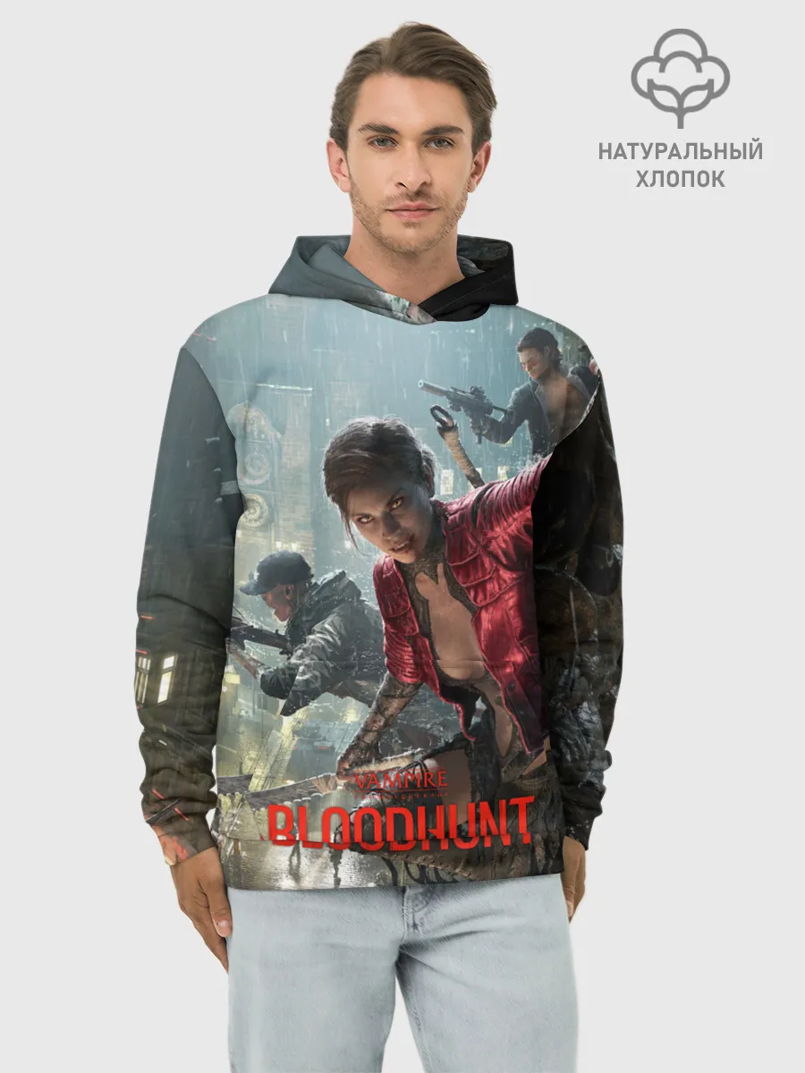 Худи мужской база хлопок / Vampire: The Masquerade - Bloodhunt