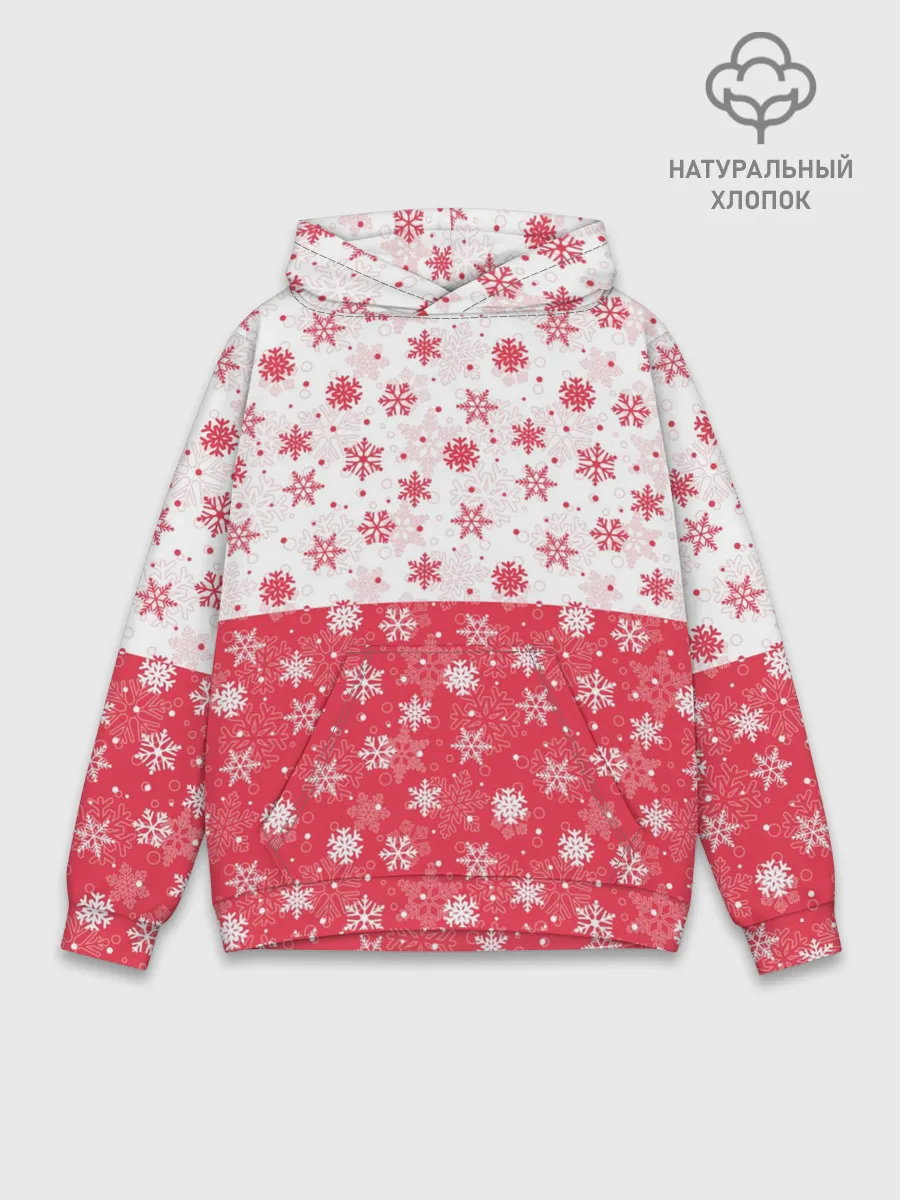 Худи мужской база хлопок / Снежинки