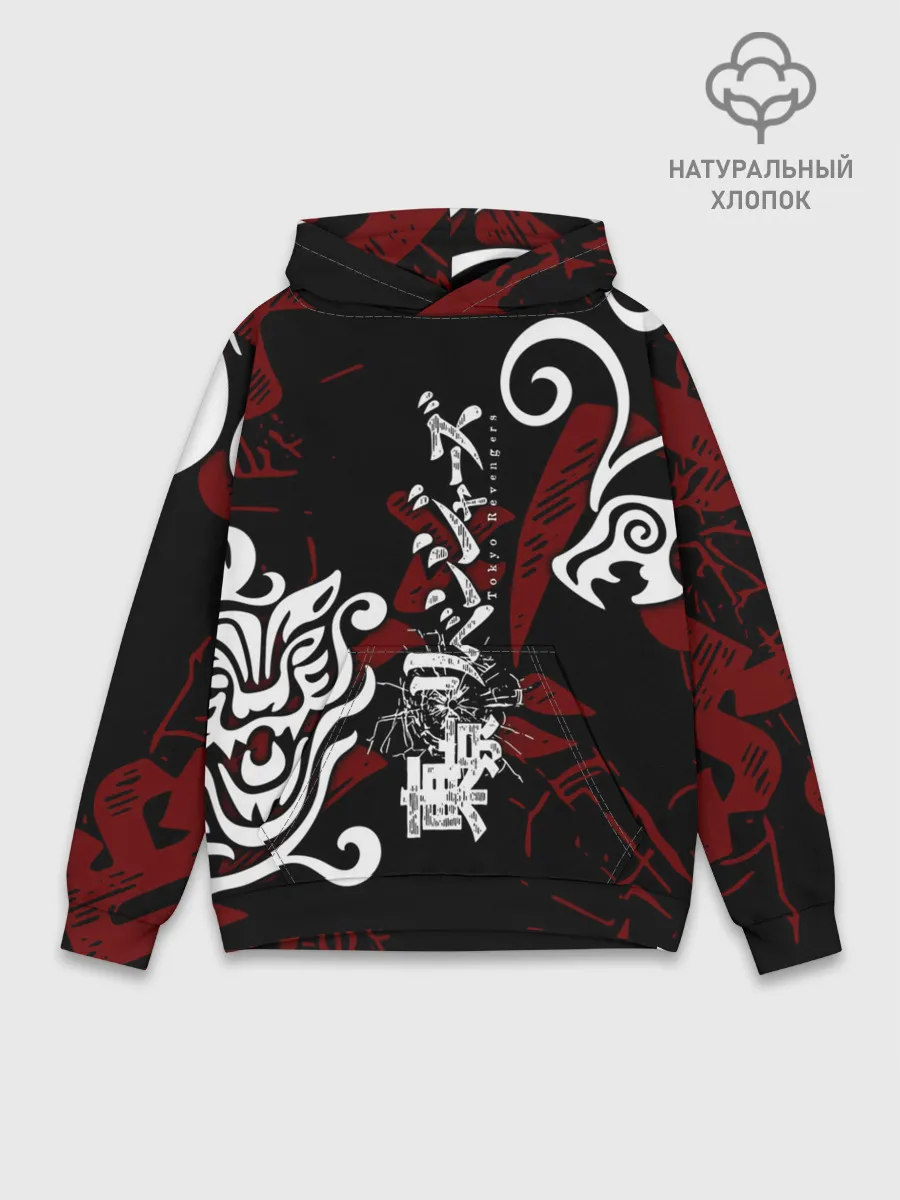 Худи мужской база хлопок / ТОКИЙСКИЕ МСТИТЕЛИ ТАТУ ЛОГО