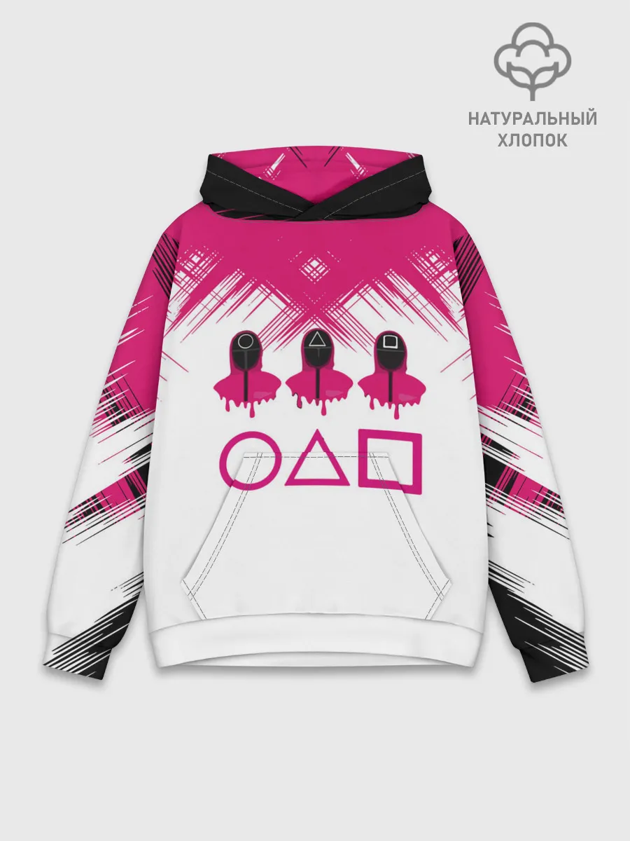 Худи мужской база хлопок / Игра в кальмара | геометрические фигуры,