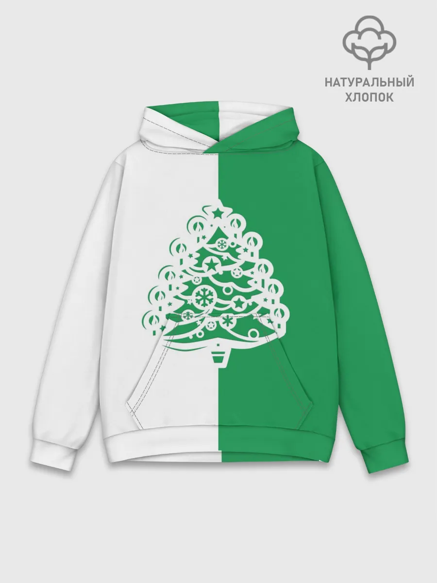 Худи мужской база хлопок / Зелёная Ёлочка