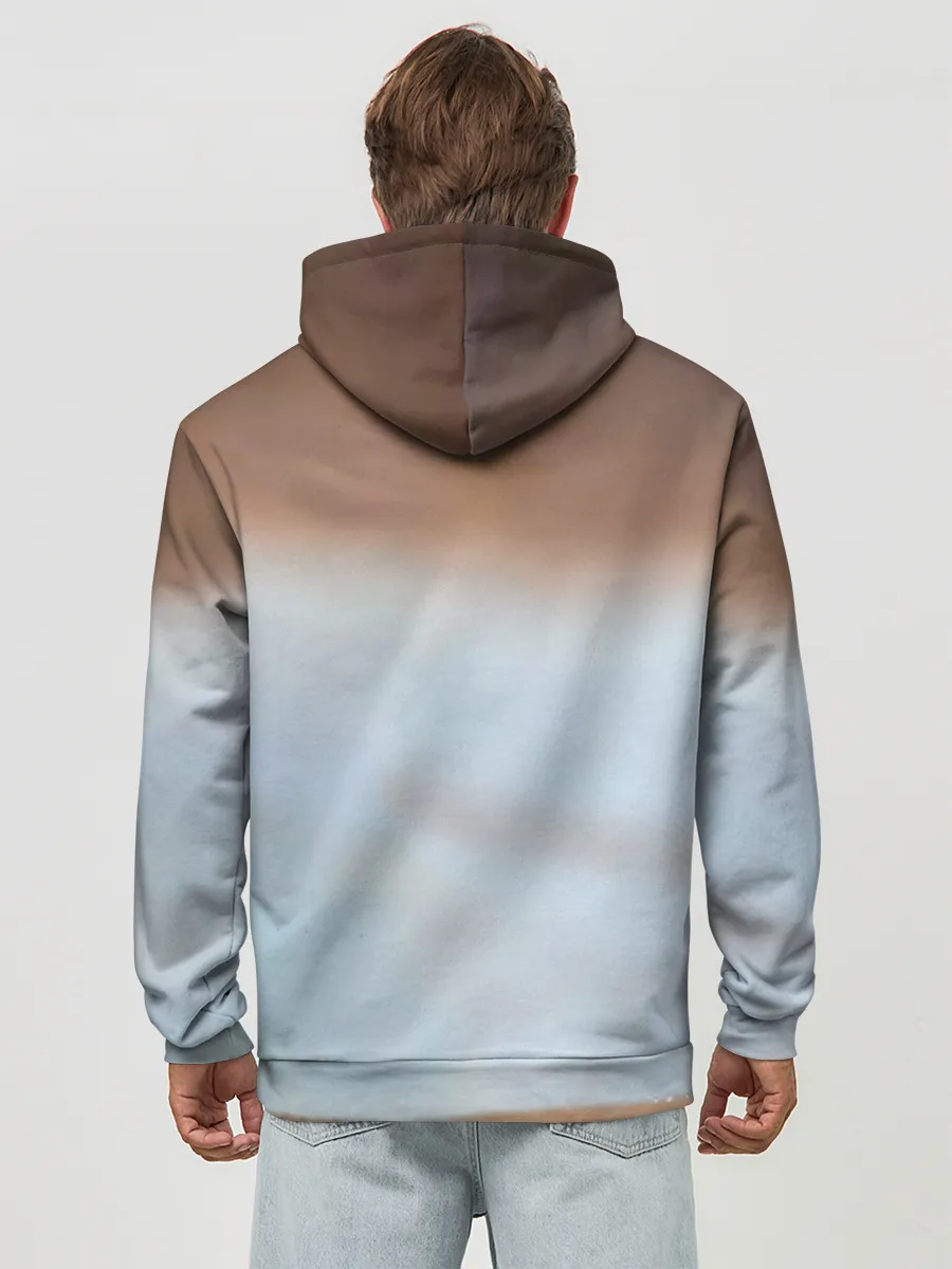 Худи мужской база хлопок / Медведь с рыбой во рту