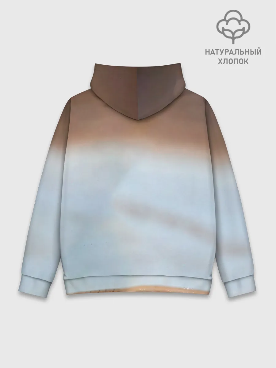 Худи мужской база хлопок / Медведь с рыбой во рту