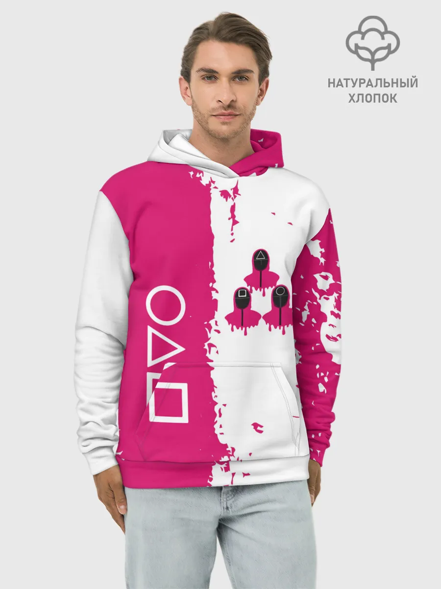 Худи мужской база хлопок / Игра в кальмара геометрические фигуры