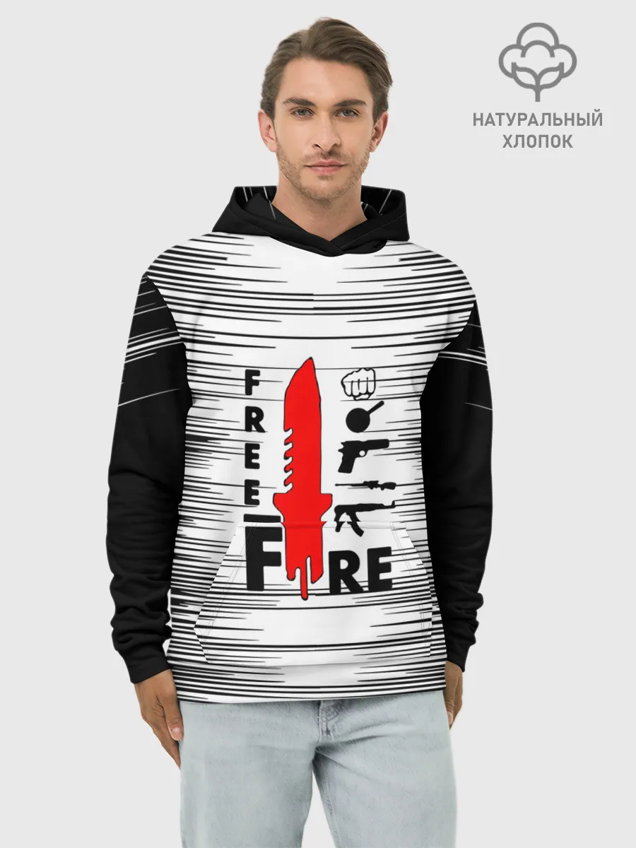 Худи мужской база хлопок / Free Fire Фри Фаер,