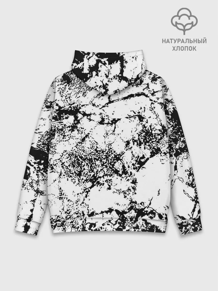 Худи мужской база хлопок / Эффект линогравюры