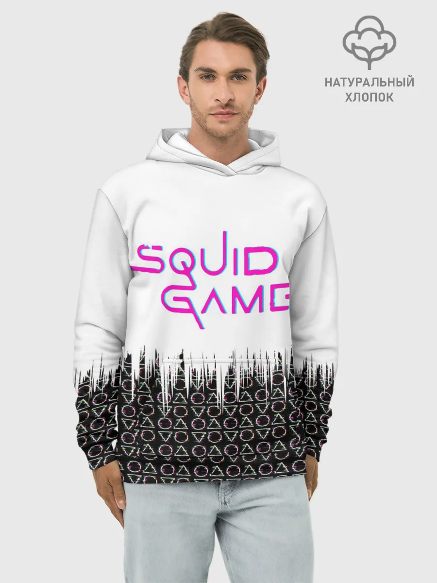 Худи мужской база хлопок / Игра в кальмара фигуры,