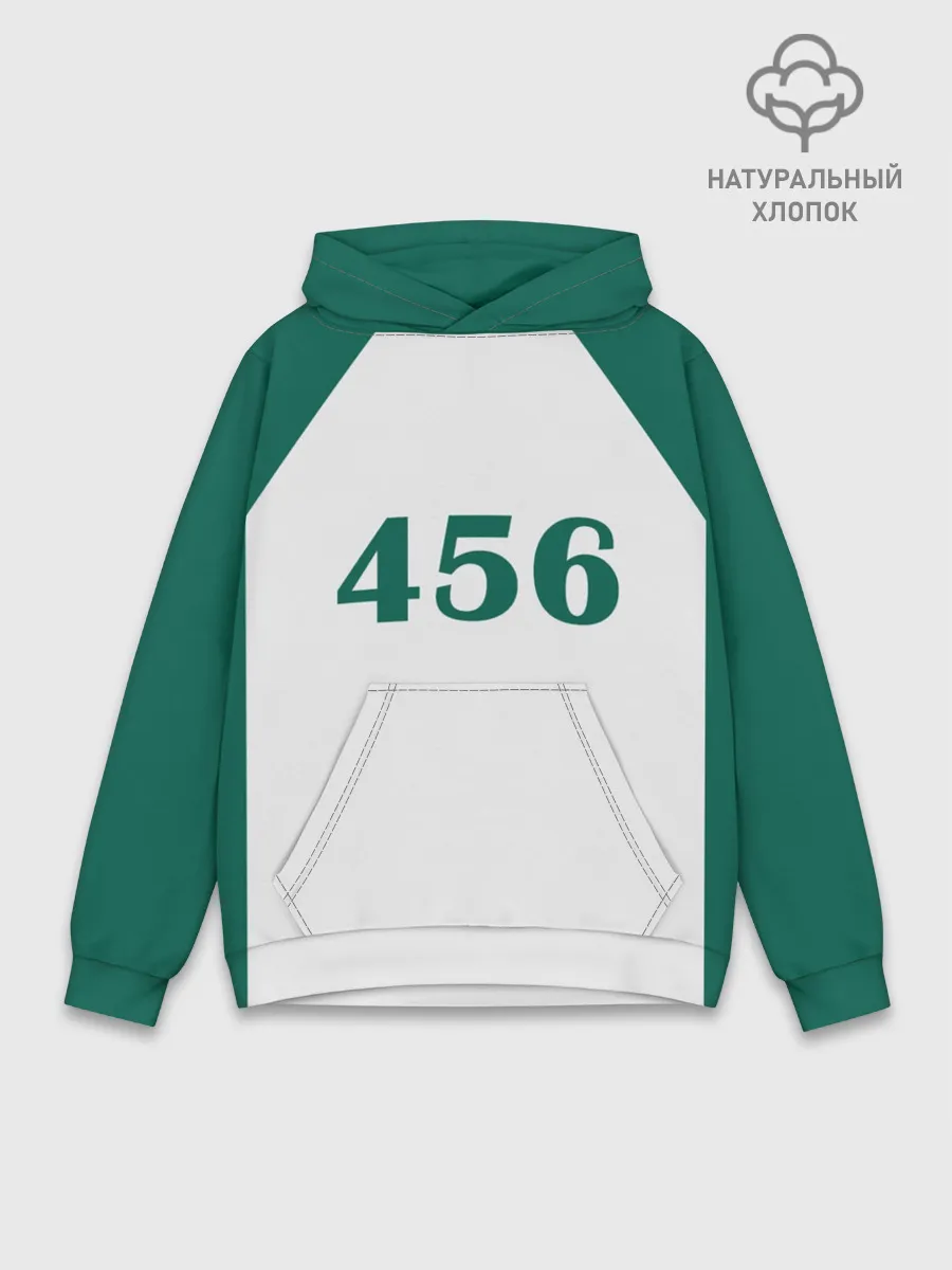 Худи мужской база хлопок / Как в Игре в Кальмара. Футболка 456 игрока