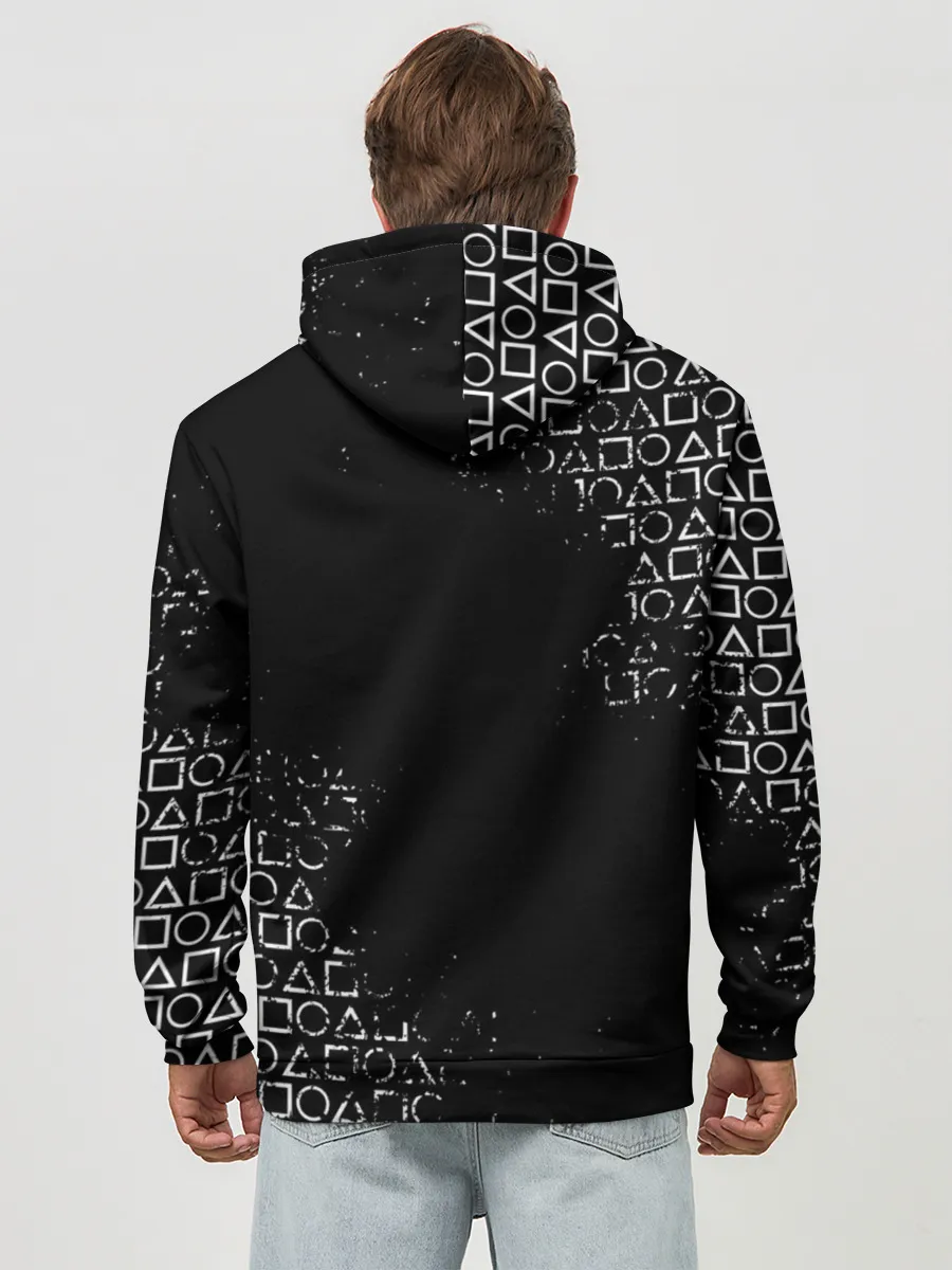 Худи мужской база хлопок / ИГРА В КАЛЬМАРА ТРЕУГОЛЬНИК | SQUID GAME