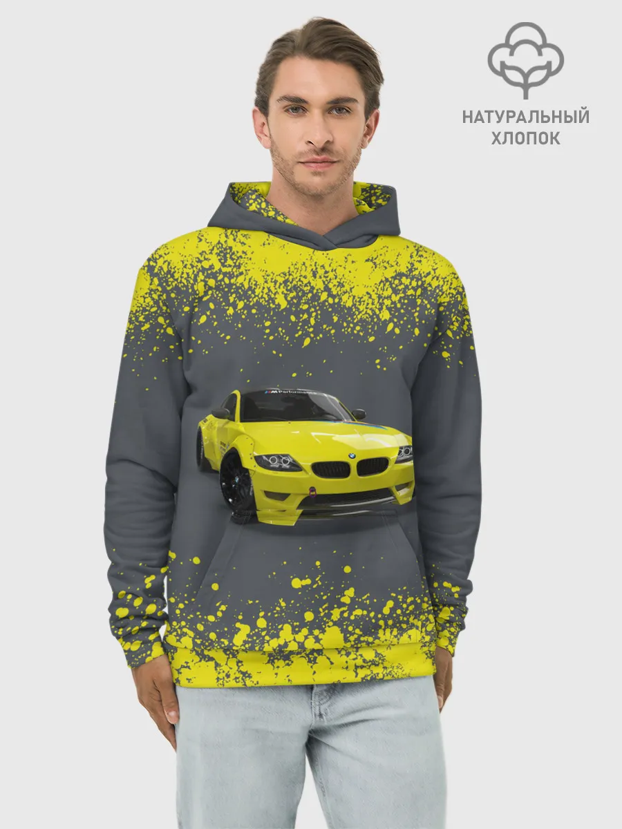 Худи мужской база хлопок / БМВ | ЖЕЛТЫЙ ПЕРФОРМАНС