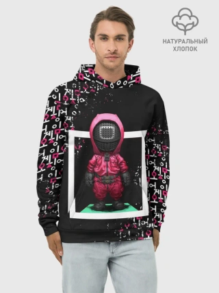 Худи мужской база хлопок / ИГРА В КАЛЬМАРА | SQUID GAME СТРАЖ