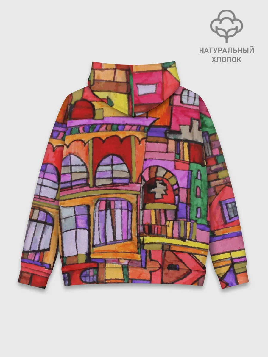 Худи мужской база хлопок / Скетч большого города