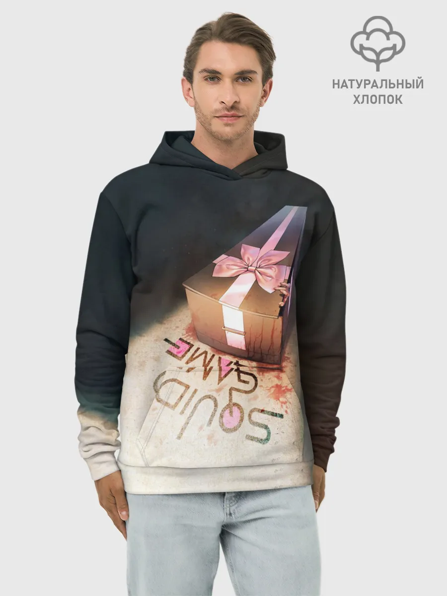 Худи мужской база хлопок / ИГРА В КАЛЬМАРА ГРОБ | SQUID GAME