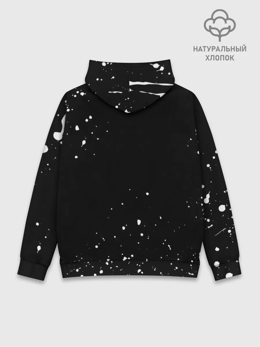 Худи мужской база хлопок / ONE PIECE | ВАН ПИС ЧЕРЕП БРЫЗГИ КРАСОК