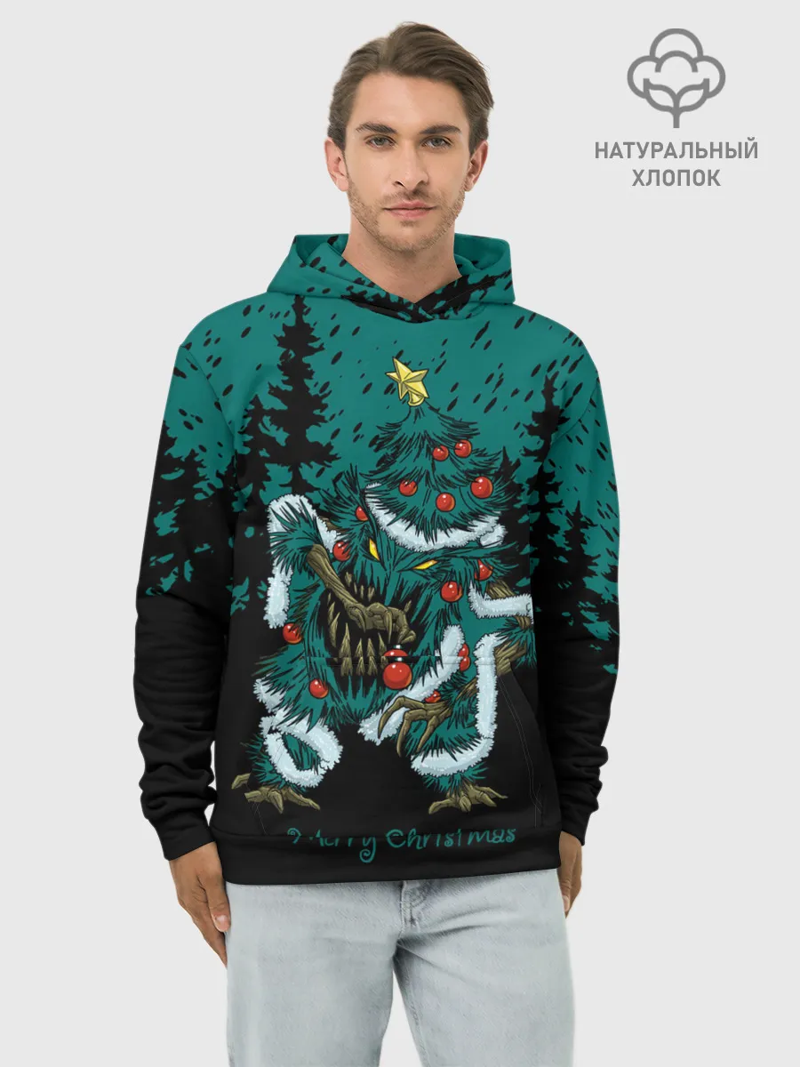 Худи мужской база хлопок / Бесячья ёлка