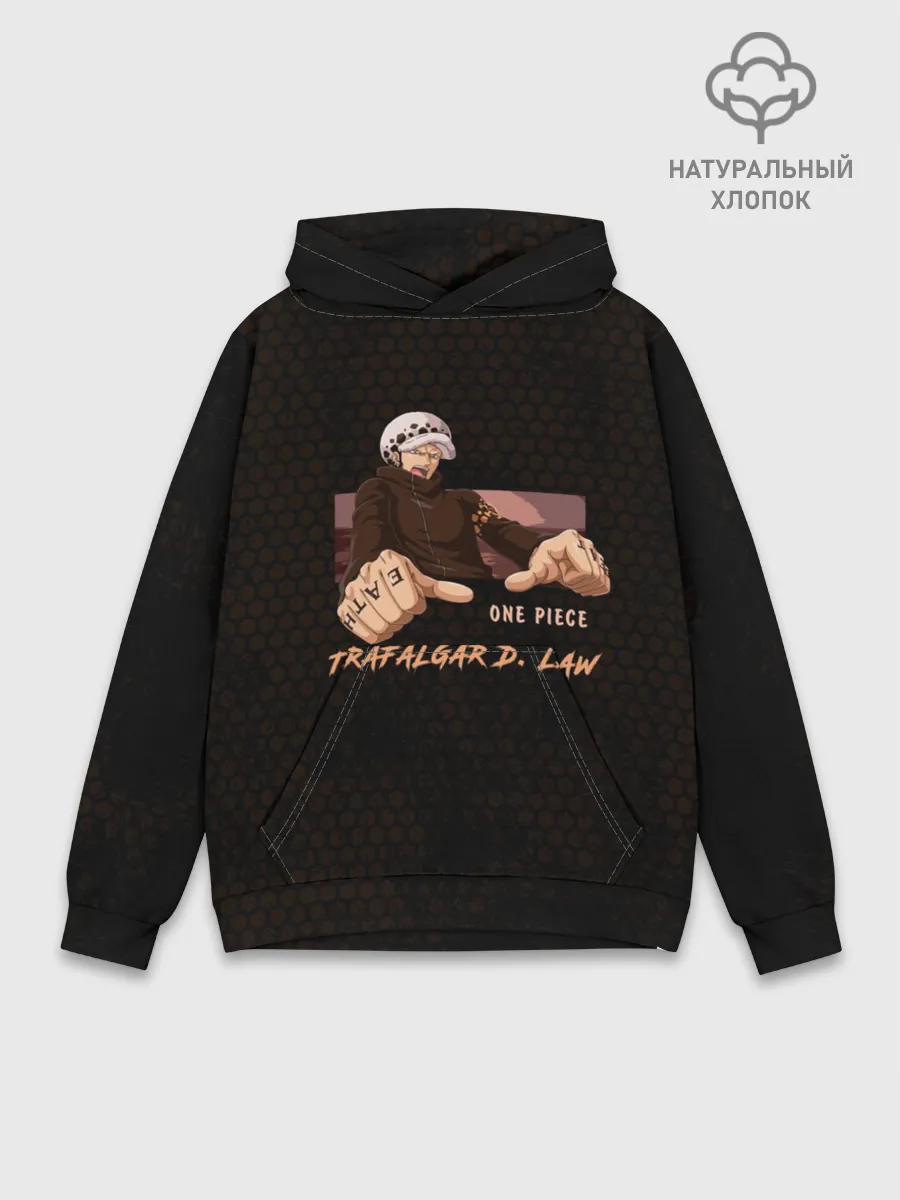 Худи мужской база хлопок / Трафальгар Ло Ван пис