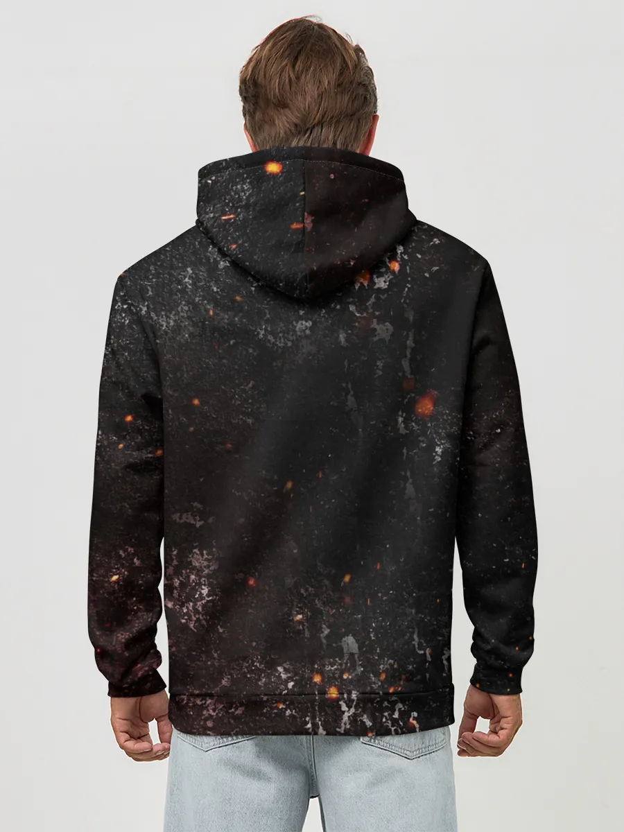 Худи мужской база хлопок / BERSERK LOGO GRUNGE RED