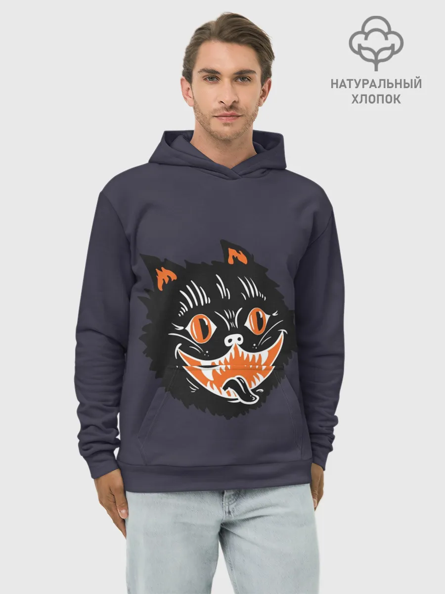 Худи мужской база хлопок / Одержимый кот