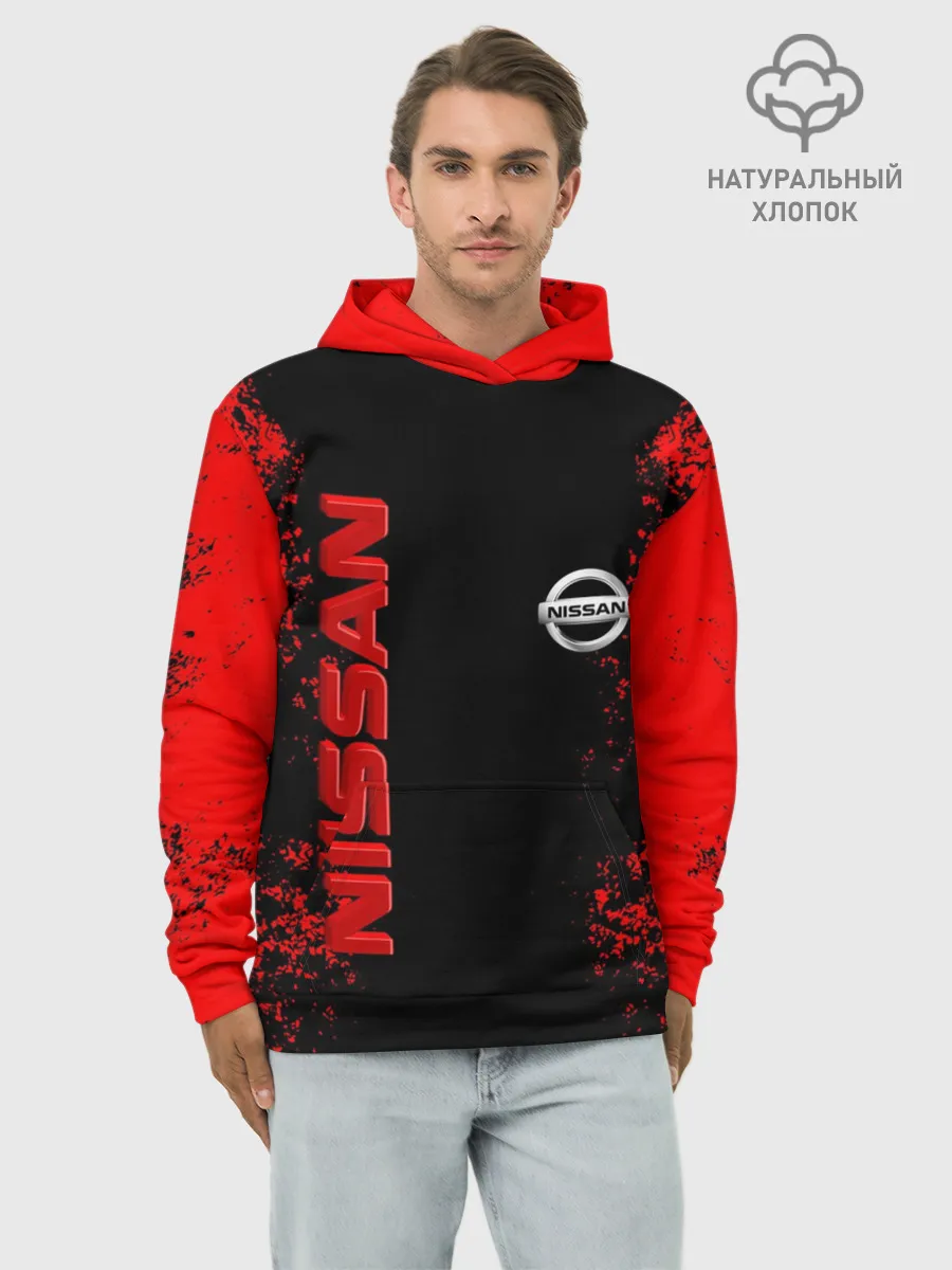 Худи мужской база хлопок / NISSAN RED