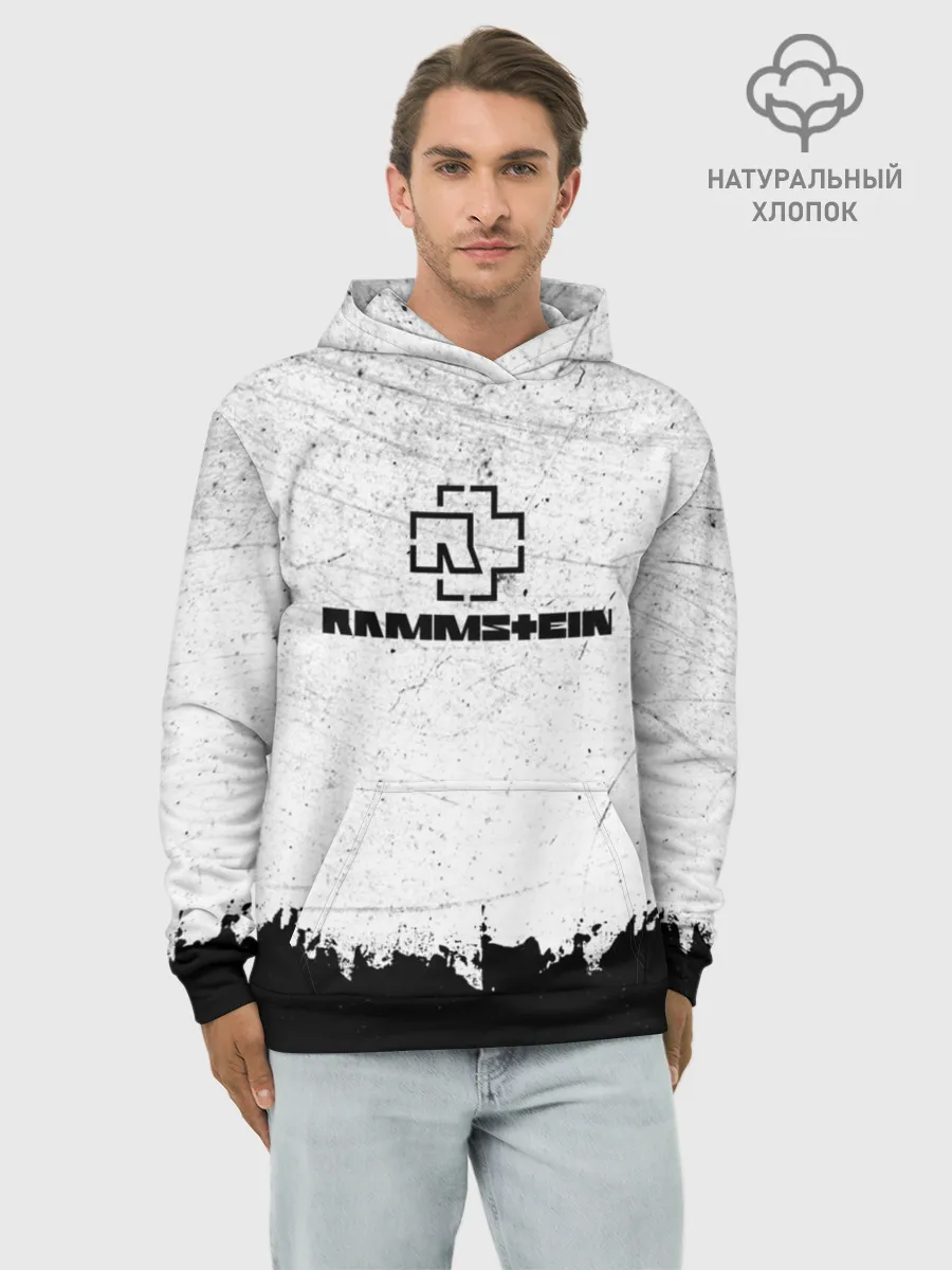 Худи мужской база хлопок / Рамштайн ЧБ Гранж | Rammstein Rock