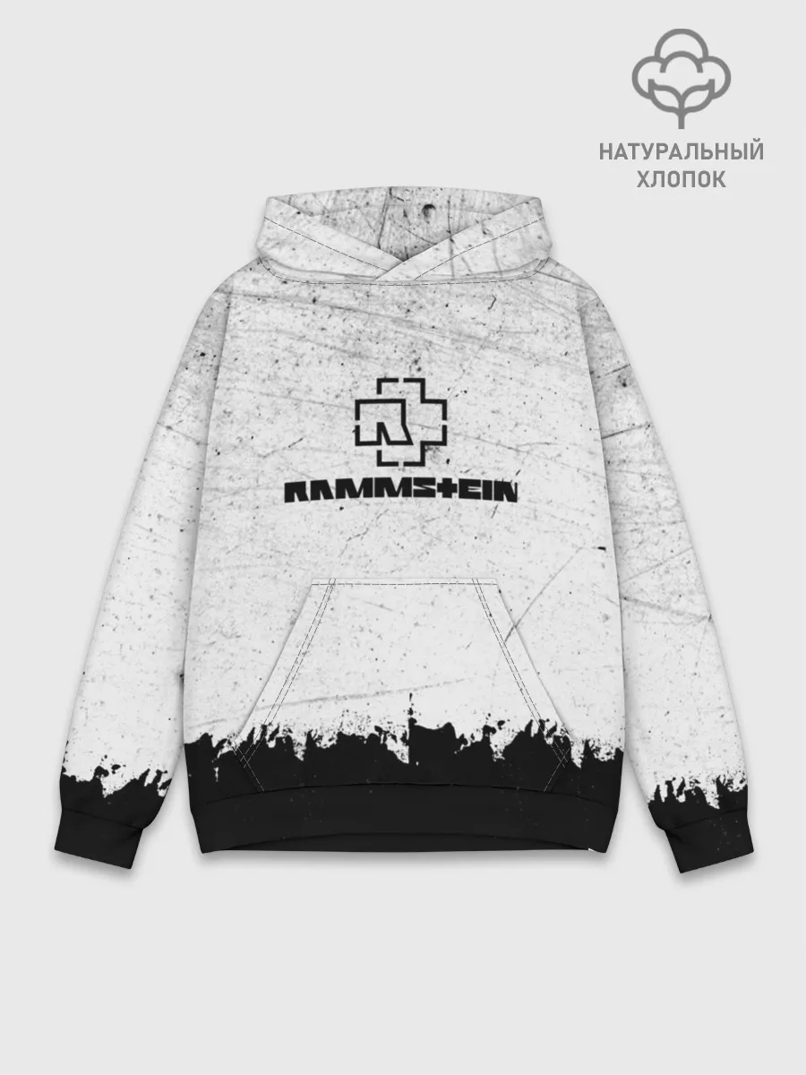 Худи мужской база хлопок / Рамштайн ЧБ Гранж | Rammstein Rock