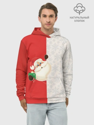 Худи мужской база хлопок / Дед Мороз