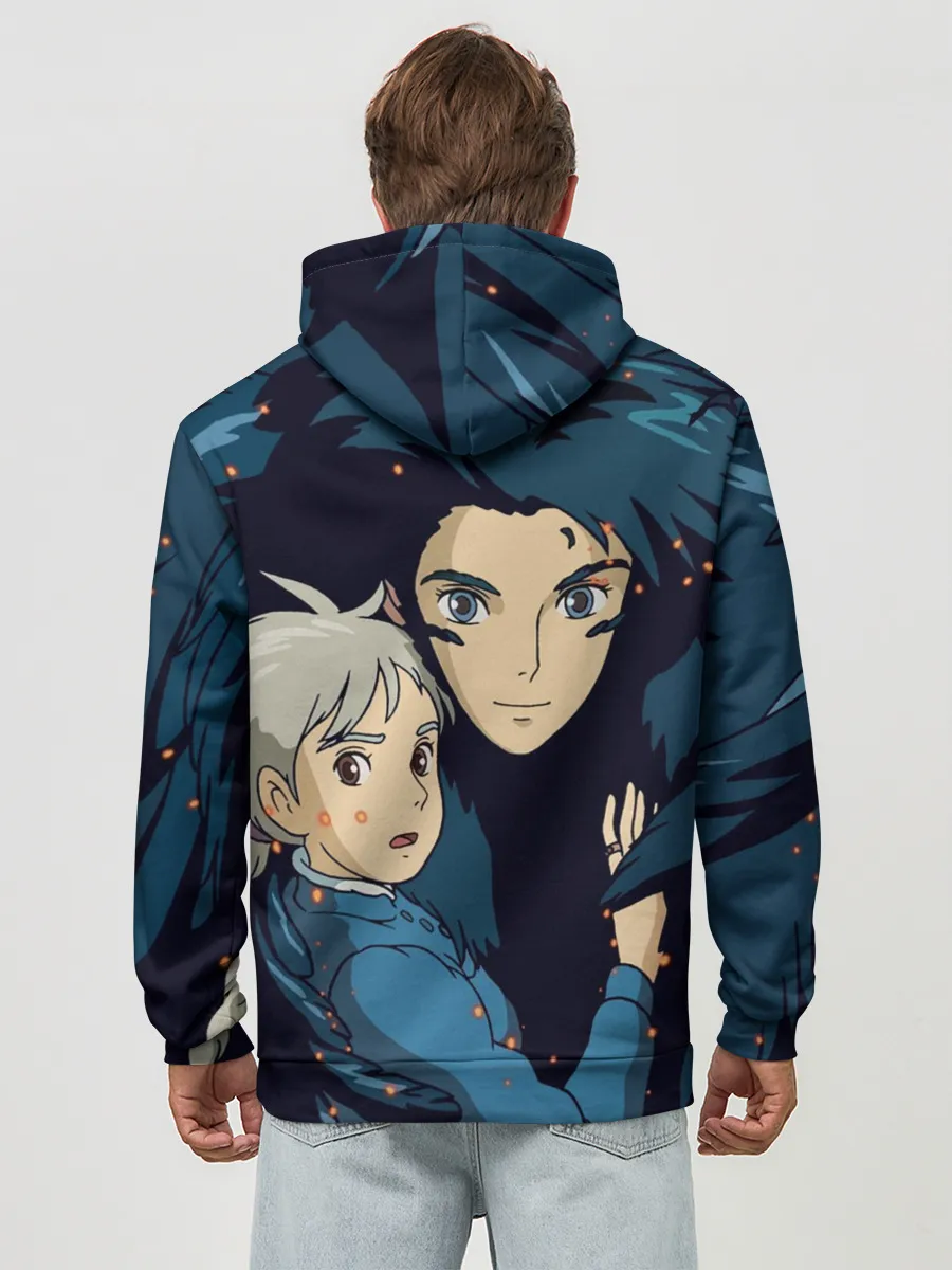 Худи мужской база хлопок / Ходячий замок Софи и Хаул летят