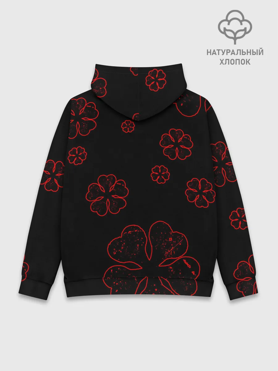 Худи мужской база хлопок / Чёрный клевер: Black clover.