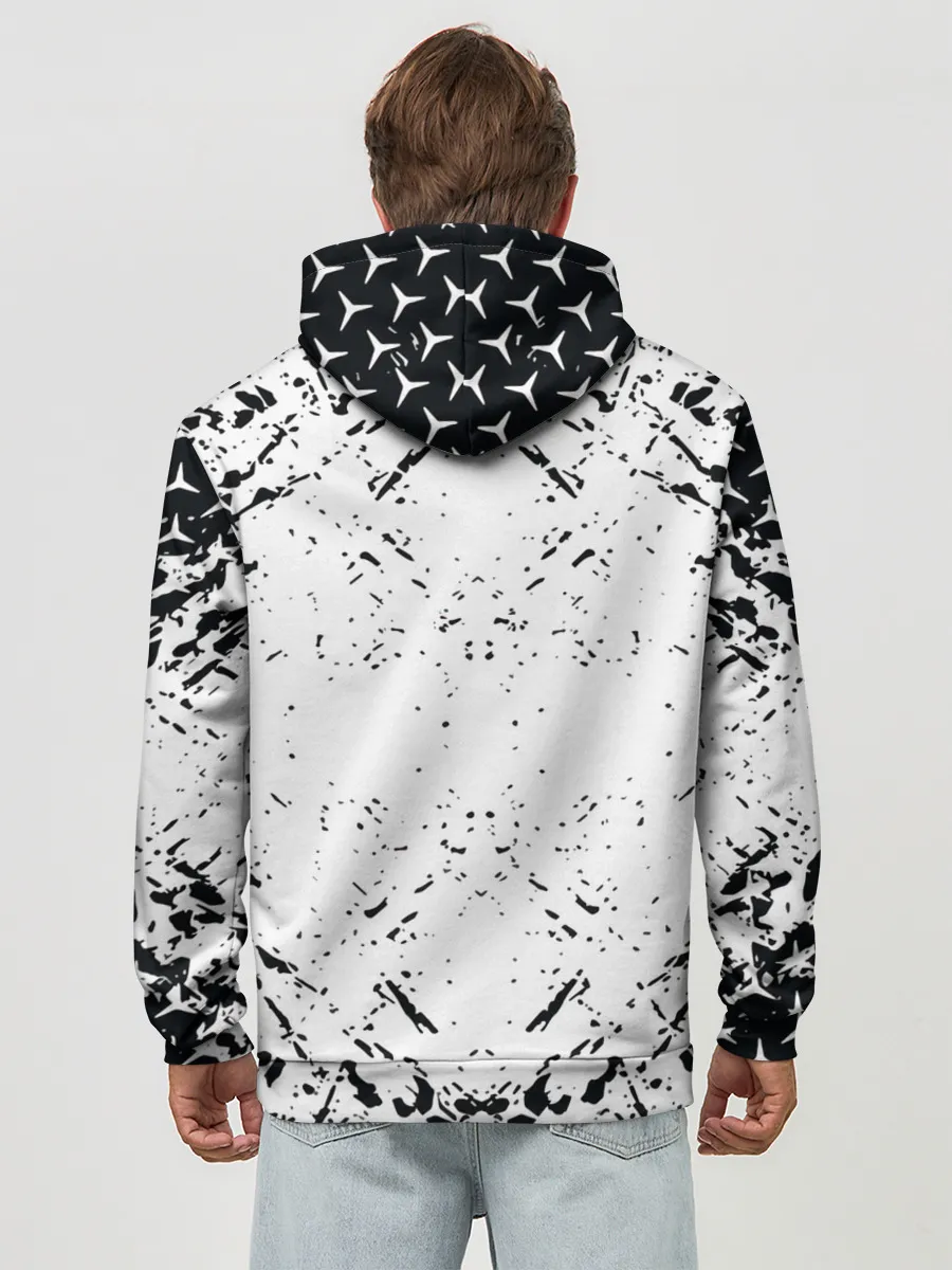 Худи мужской база хлопок / Mercedes | брызги красок,