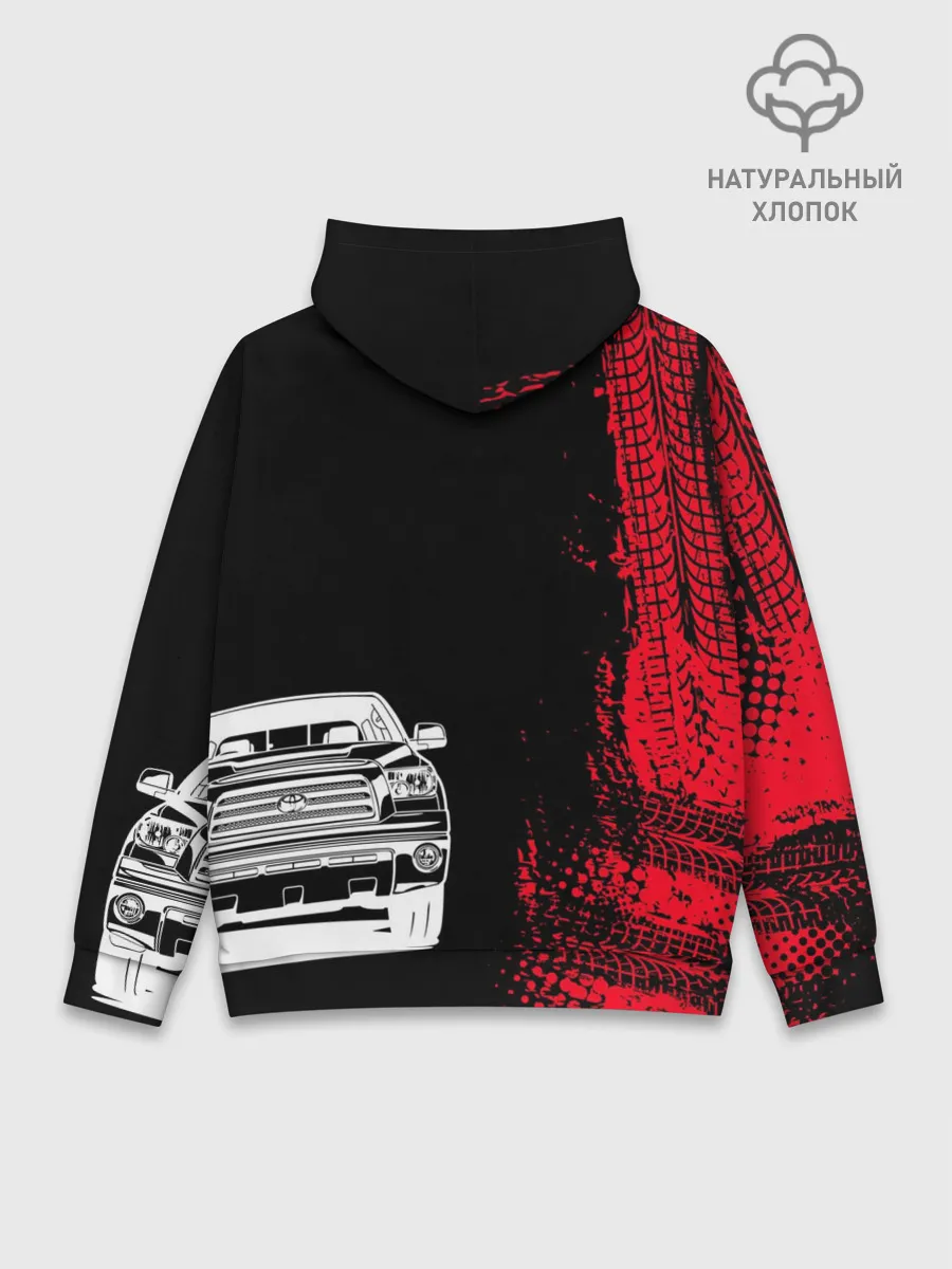 Худи мужской база хлопок / Тойота | Красные следы