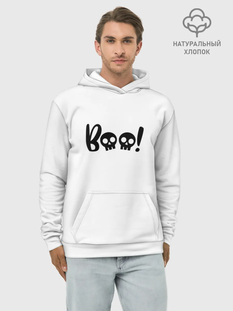 Худи мужской база хлопок / boo-череп