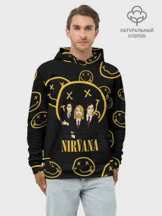 Худи мужской база хлопок / Арт на группу Nirvana