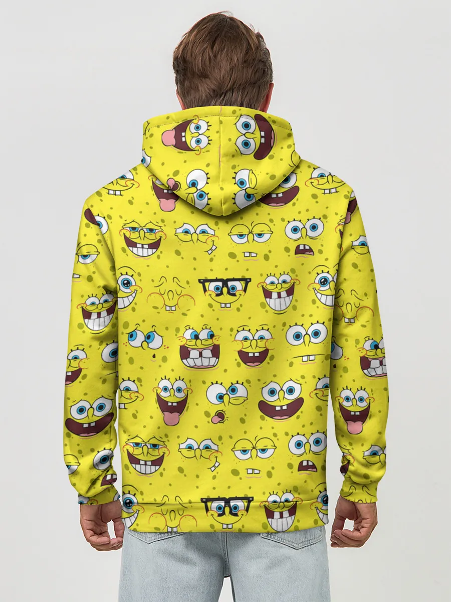 Худи мужской база хлопок / Губка Боб паттерн