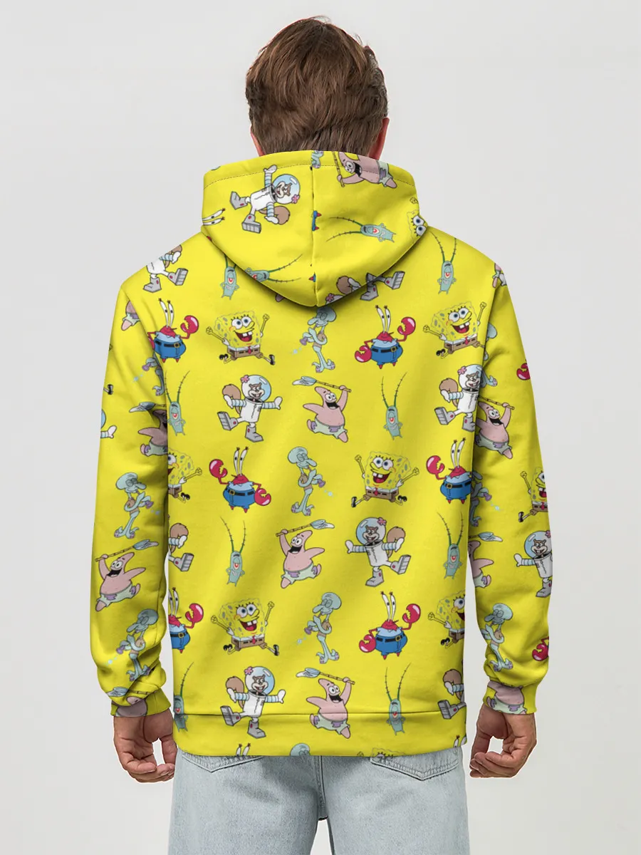 Худи мужской база хлопок / SpongeBob pattern