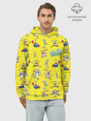 Худи мужской база хлопок / SpongeBob pattern