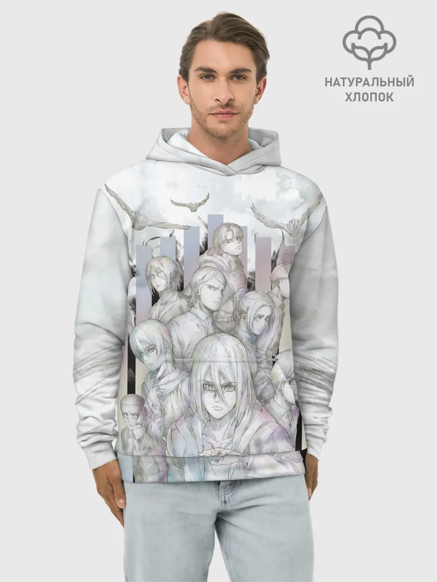 Худи мужской база хлопок / Эрен и Воины Парадиза