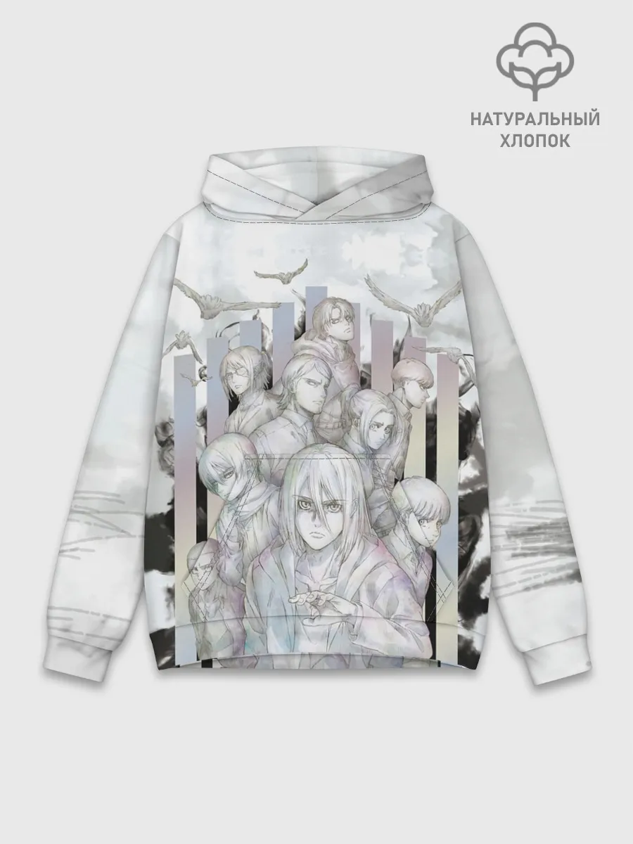 Худи мужской база хлопок / Эрен и Воины Парадиза