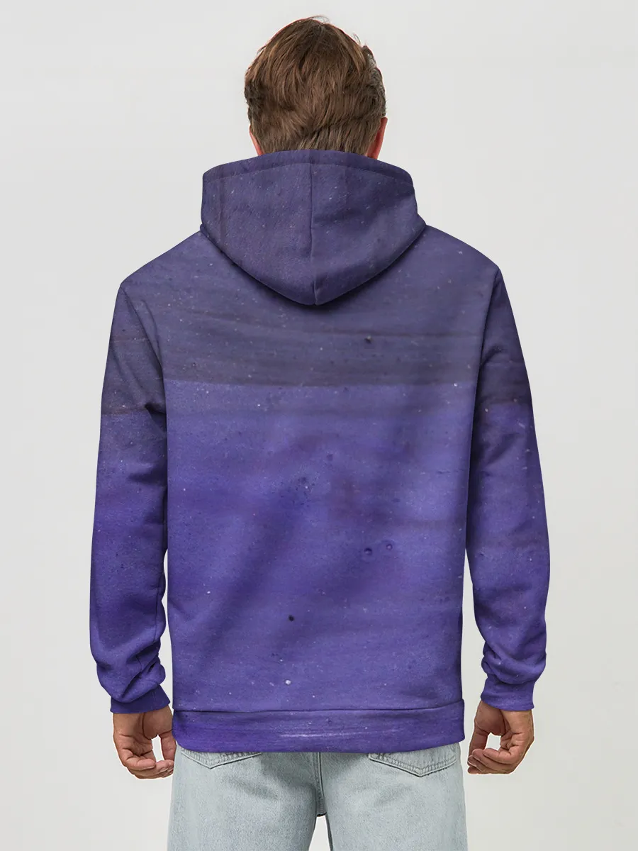 Худи мужской база хлопок / Фиолетовые краски