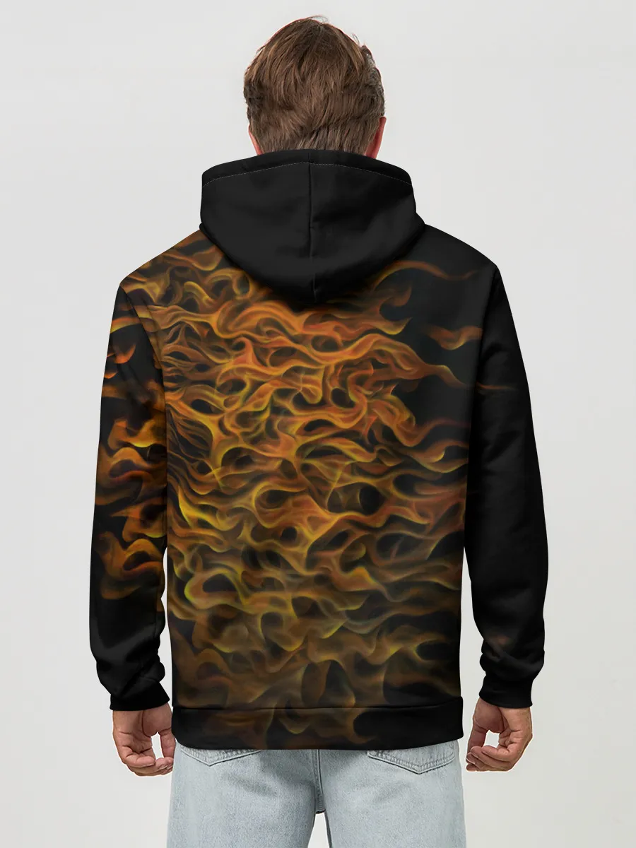 Худи мужской база хлопок / ПЛАМЕННЫЙ ЛЕВ