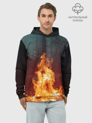 Худи мужской база хлопок / Пикник в лесу