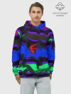 Худи мужской база хлопок / Абстрактный узор цветных оттенков