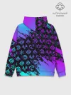 Худи мужской база хлопок / GENSHIN NEON PATTERN SYMBOL / НЕОН ЭМБЛЕМЫ