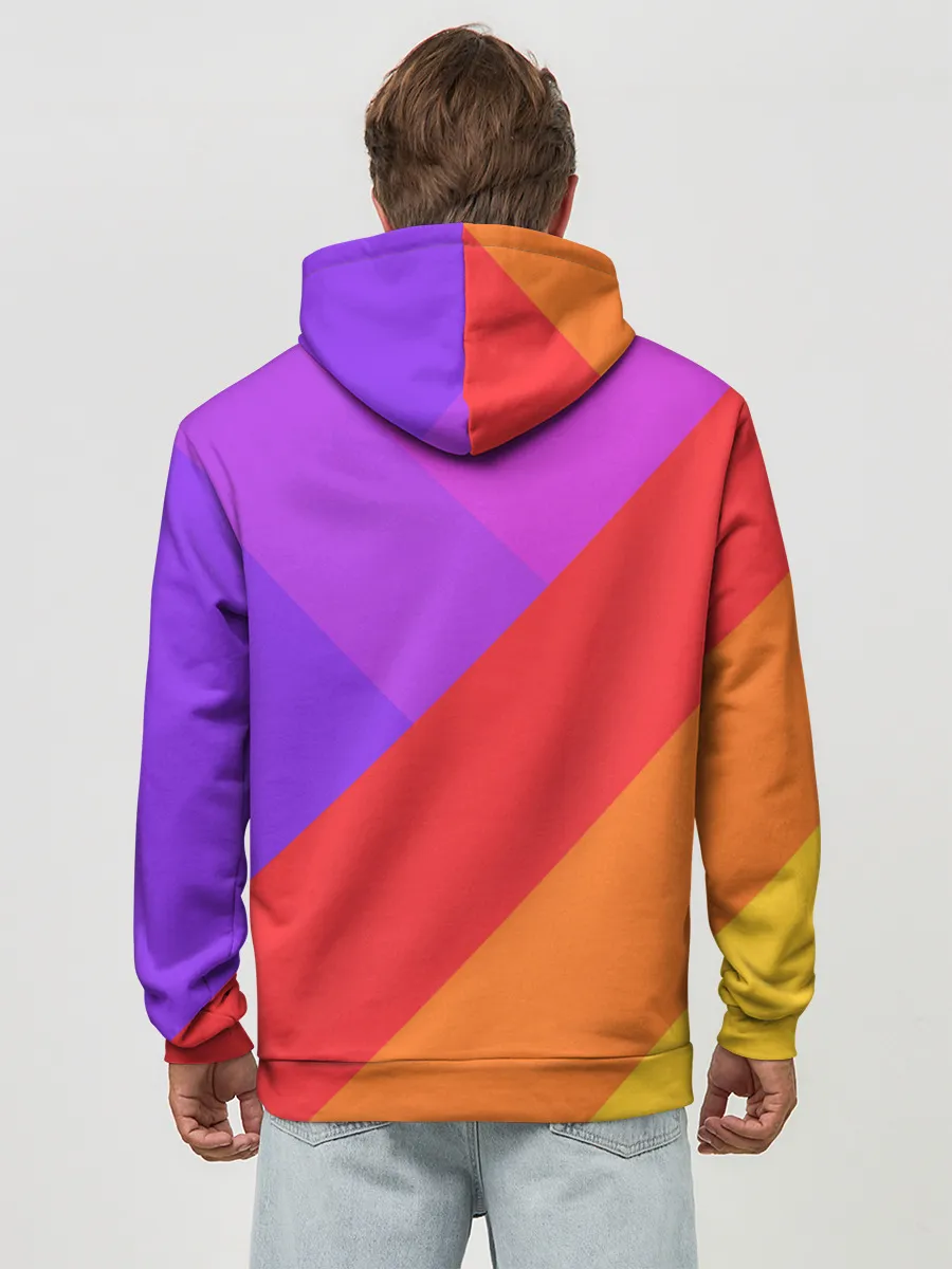 Худи мужской база хлопок / РАДУЖНАЯ ГЕОМЕТРИЯ / RAINBOW GEOMETRY