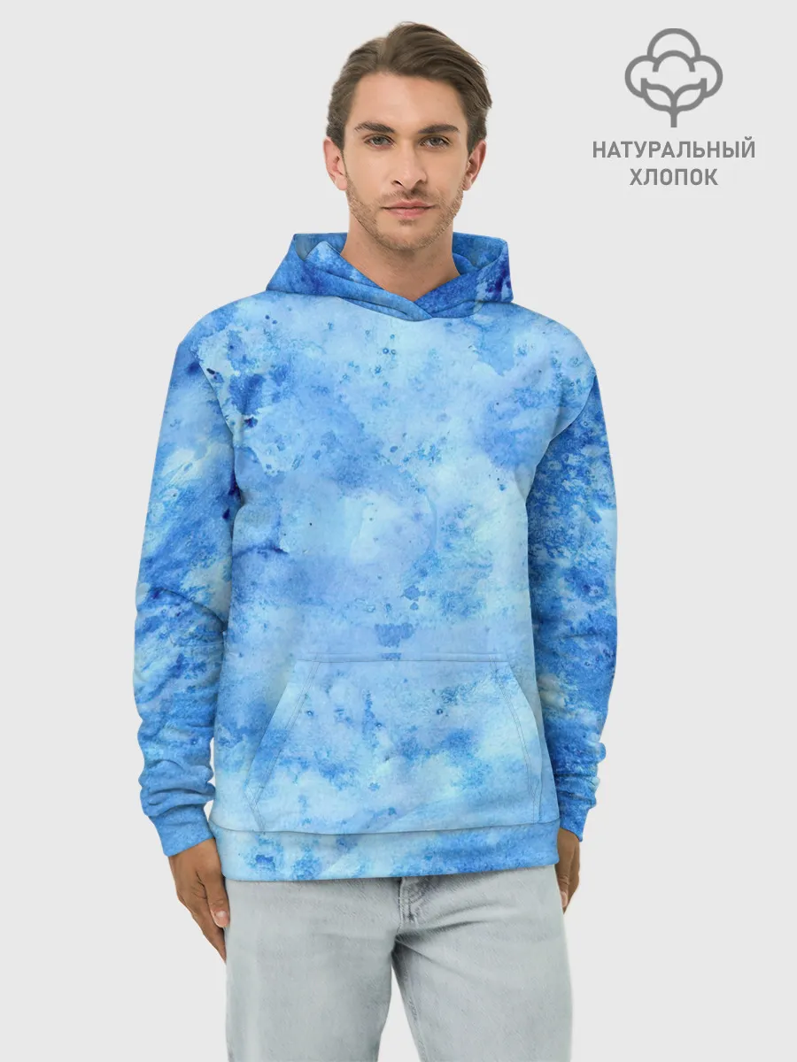 Худи мужской база хлопок / Красочная синева