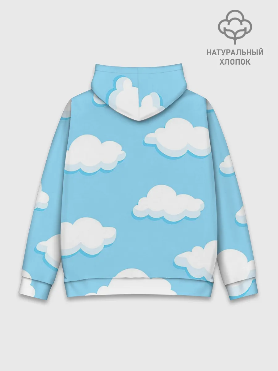 Худи мужской база хлопок / Белые облака