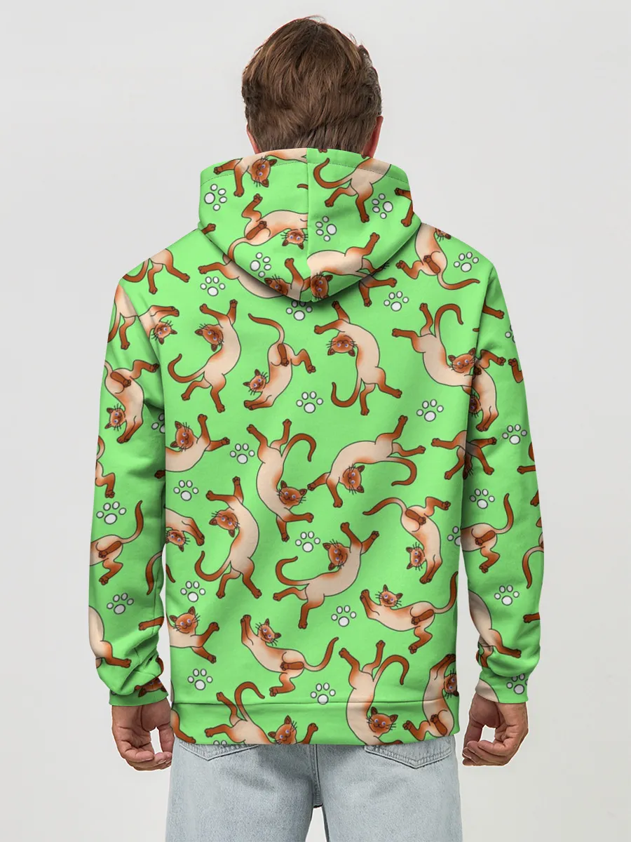 Худи мужской база хлопок / Сиамские коты