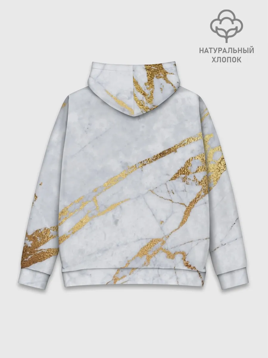 Худи мужской база хлопок / Золото на белом