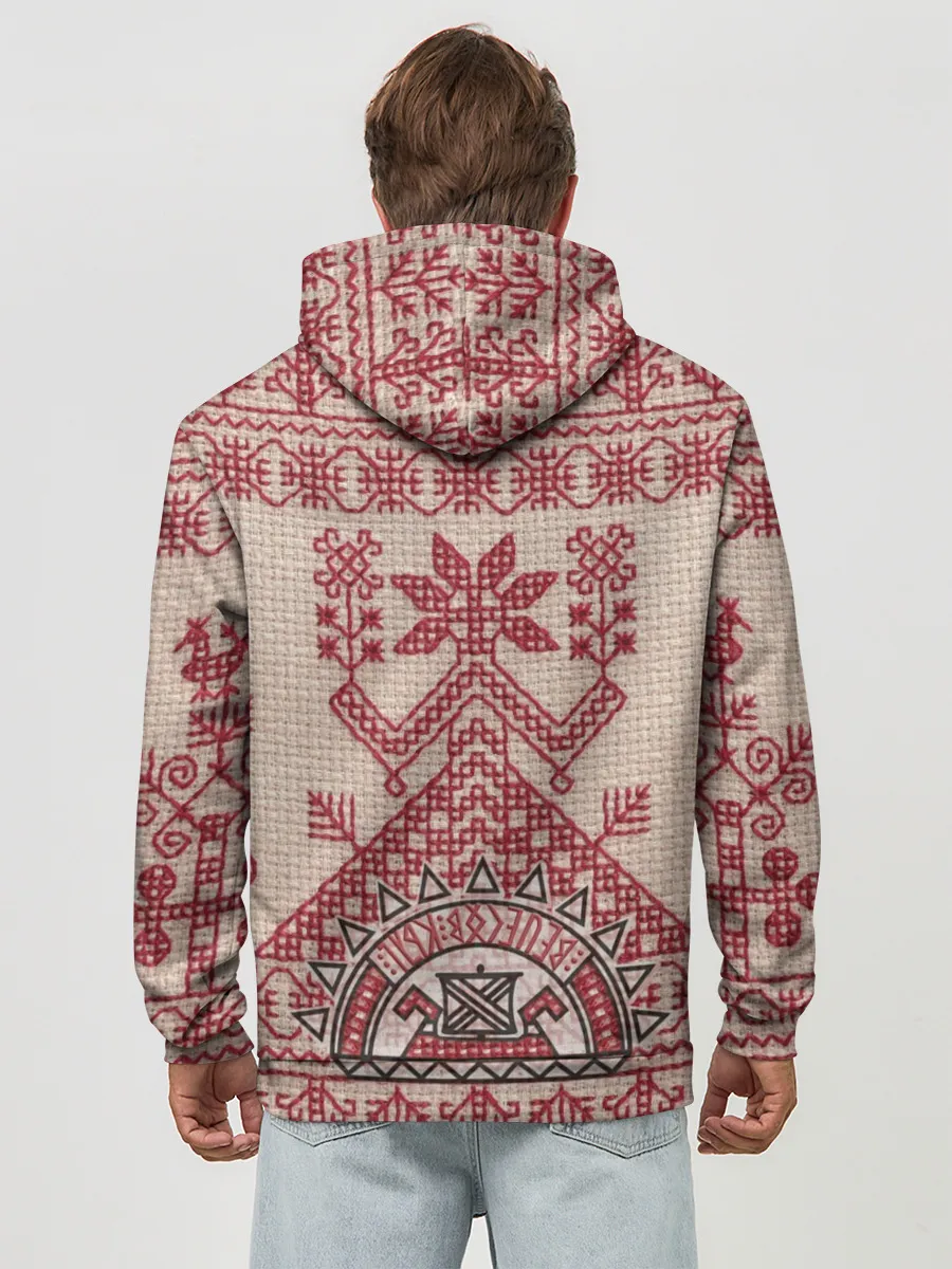 Худи мужской база хлопок / Славянская вышивка | Узоры Руси