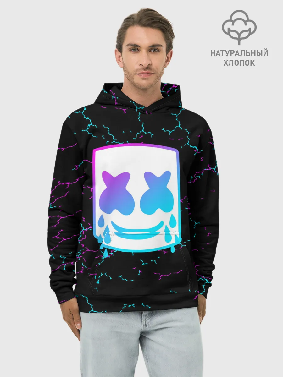Худи мужской база хлопок / MARSHMELLO NEON | МАРШМЕЛЛО НЕОН.