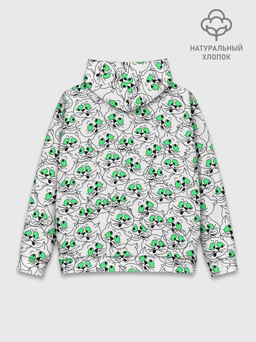 Худи мужской база хлопок / Веселые кошачьи глазки